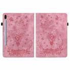 For Samsung Galaxy Tab S6 SM-T860/T865 Butterfly Rose Embossed Leather Tablet Case, without Pen(Pink) - 3