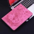 For Samsung Galaxy Tab S6 SM-T860/T865 Butterfly Rose Embossed Leather Tablet Case, without Pen(Rose Red) - 2