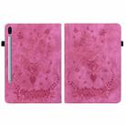 For Samsung Galaxy Tab S6 SM-T860/T865 Butterfly Rose Embossed Leather Tablet Case, without Pen(Rose Red) - 3