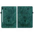 For Samsung Galaxy Tab S6 SM-T860/T865 Butterfly Rose Embossed Leather Tablet Case, without Pen(Green) - 3