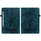 For Samsung Galaxy Tab S6 SM-T860/T865 Butterfly Rose Embossed Leather Tablet Case, without Pen(Dark Blue) - 3