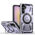For Samsung Galaxy A14 4G / 5G Armor II Series MagSafe Magnetic Holder Phone Case(Light Purple) - 1
