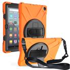 For Amazon Kindle Fire HD8 (2020) Shockproof Colorful Silicone + PC Protective Case with Holder & Shoulder Strap & Hand Strap(Orange) - 1