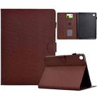 For Samsung Galaxy Tab A9 Solid Color Fiber Texture Smart Tablet Leather Case(Brown) - 1