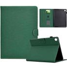 For Samsung Galaxy Tab A9 Solid Color Fiber Texture Smart Tablet Leather Case(Green) - 1