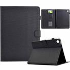 For Samsung Galaxy Tab A9+ Solid Color Fiber Texture Smart Tablet Leather Case(Black) - 1
