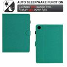 For Samsung Galaxy Tab A9+ Solid Color Fiber Texture Smart Tablet Leather Case(Lake Green) - 3