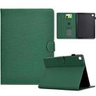 For Samsung Galaxy Tab S6 Lite Solid Color Fiber Texture Smart Tablet Leather Case(Green) - 1