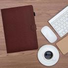For Samsung Galaxy Tab S9 / S9 FE Solid Color Fiber Texture Smart Tablet Leather Case(Brown) - 2