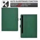 For Samsung Galaxy Tab S9 / S9 FE Solid Color Fiber Texture Smart Tablet Leather Case(Green) - 3