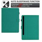For Samsung Galaxy Tab S9 / S9 FE Solid Color Fiber Texture Smart Tablet Leather Case(Lake Green) - 3