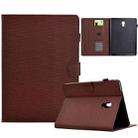 For Samsung Galaxy Tab A 10.5 Solid Color Fiber Texture Smart Tablet Leather Case(Brown) - 1