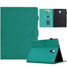 For Samsung Galaxy Tab A 10.5 Solid Color Fiber Texture Smart Tablet Leather Case(Lake Green) - 1