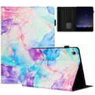 For Samsung Galaxy Tab S6 Lite P610 Marble Litchi Leather Smart Tablet Case(Purple Blue) - 1