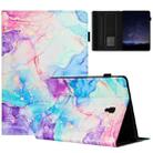 For Samsung Galaxy Tab A 10.5 T590 Marble Litchi Leather Smart Tablet Case(Purple Blue) - 1