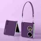 For Huawei P50 Pocket / Pocket S SULADA Skin Feel Liquid Leather Phone Case with Strap(Purple) - 1