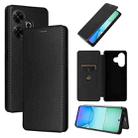 For Redmi 13 4G Carbon Fiber Texture Flip Leather Phone Case(Black) - 1
