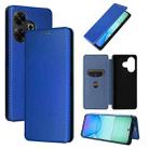 For Redmi 13 4G Carbon Fiber Texture Flip Leather Phone Case(Blue) - 1