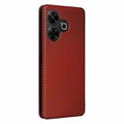 For Redmi 13 4G Carbon Fiber Texture Flip Leather Phone Case(Brown) - 3