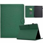 For Amazon Kindle Paperwhite 4 / 3 / 2 / 1 Solid Color Fiber Texture Smart Tablet Leather Case(Green) - 1