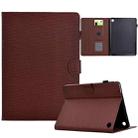 For Amazon Kindle Fire HD 8 Plus 2022 / 2020 Solid Color Fiber Texture Smart Tablet Leather Case(Brown) - 1