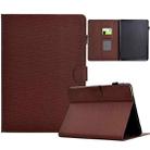 For Amazon Kindle Paperwhite 12th Gen 2024 Solid Color Fiber Texture Smart Tablet Leather Case(Brown) - 1