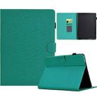 For Amazon Kindle Paperwhite 12th Gen 2024 Solid Color Fiber Texture Smart Tablet Leather Case(Lake Green) - 1