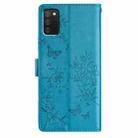 For Samsung Galaxy A02s Butterflies and Flowers Leather Phone Case(Blue) - 3
