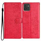 For Samsung Galaxy A03 164mm Butterflies and Flowers Leather Phone Case(Red) - 1