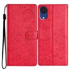 For Samsung Galaxy A03 Core Butterflies and Flowers Leather Phone Case(Red) - 1