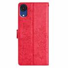 For Samsung Galaxy A03 Core Butterflies and Flowers Leather Phone Case(Red) - 3
