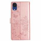 For Samsung Galaxy A03 Core Butterflies and Flowers Leather Phone Case(Rose Gold) - 3