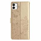For Samsung Galaxy A04e Butterflies and Flowers Leather Phone Case(Gold) - 3