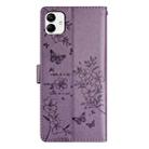 For Samsung Galaxy A04e Butterflies and Flowers Leather Phone Case(Purple) - 3