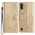 For Samsung Galaxy A10 / M10 Butterflies and Flowers Leather Phone Case(Gold) - 1