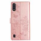 For Samsung Galaxy A10 / M10 Butterflies and Flowers Leather Phone Case(Rose Gold) - 3