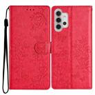 For Samsung Galaxy A13 4G Butterflies and Flowers Leather Phone Case(Red) - 1