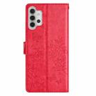 For Samsung Galaxy A13 4G Butterflies and Flowers Leather Phone Case(Red) - 3