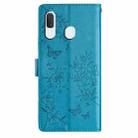 For Samsung Galaxy A20e Butterflies and Flowers Leather Phone Case(Blue) - 3