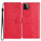 For Samsung Galaxy A22 5G Butterflies and Flowers Leather Phone Case(Red) - 1