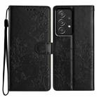 For Samsung Galaxy A23 5G Butterflies and Flowers Leather Phone Case(Black) - 1