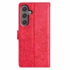 For Samsung Galaxy A25 5G Butterflies and Flowers Leather Phone Case(Red) - 3