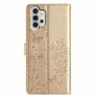 For Samsung Galaxy A32 4G Butterflies and Flowers Leather Phone Case(Gold) - 3