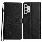 For Samsung Galaxy A32 4G Butterflies and Flowers Leather Phone Case(Black) - 1