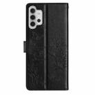 For Samsung Galaxy A32 4G Butterflies and Flowers Leather Phone Case(Black) - 3