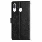 For Samsung Galaxy A40 Butterflies and Flowers Leather Phone Case(Black) - 3