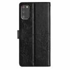 For Samsung Galaxy A41 Butterflies and Flowers Leather Phone Case(Black) - 3