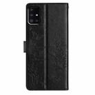 For Samsung Galaxy A51 4G Butterflies and Flowers Leather Phone Case(Black) - 3