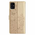 For Samsung Galaxy A71 4G Butterflies and Flowers Leather Phone Case(Gold) - 3