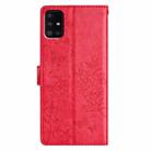 For Samsung Galaxy A71 4G Butterflies and Flowers Leather Phone Case(Red) - 3